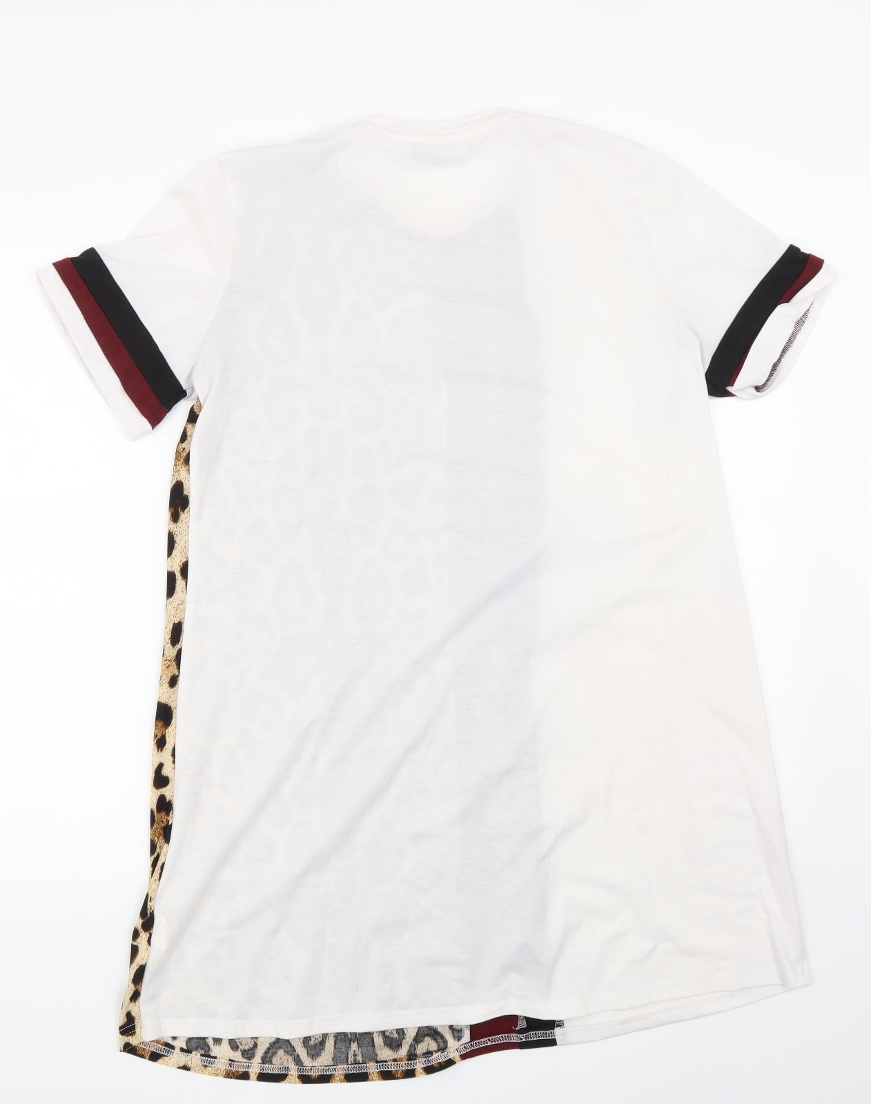 SheIn Womens White Animal Print  Basic T-Shirt Size L