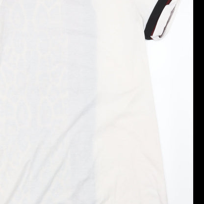 SheIn Womens White Animal Print  Basic T-Shirt Size L