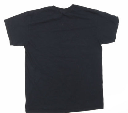 Womens UK Size M Gildan Black Basic T-Shirt