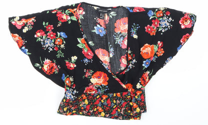 Womens UK Size 6 newlook Black Cropped T-Shirt