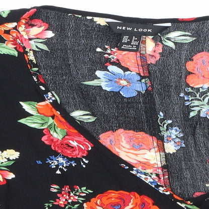 Womens UK Size 6 newlook Black Cropped T-Shirt