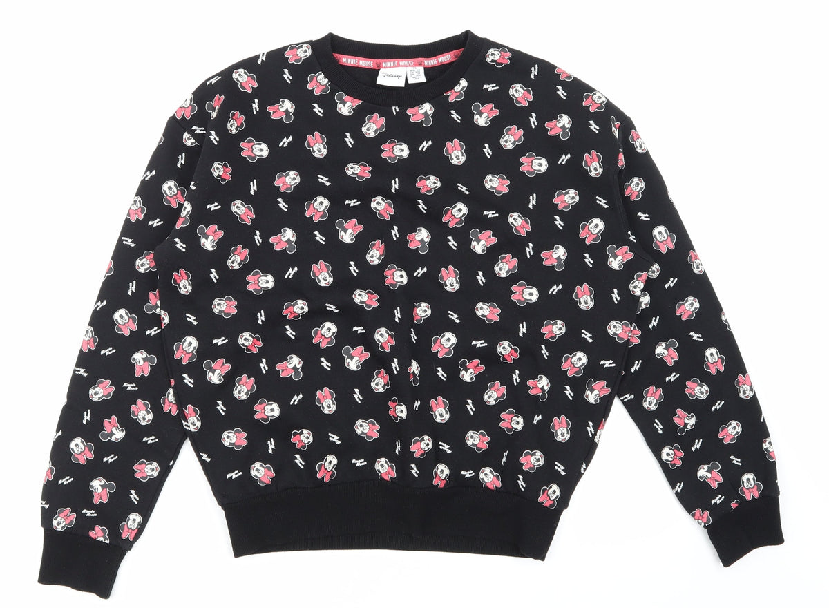 Primark Womens Black Animal Print  Pullover Sweatshirt Size 6
