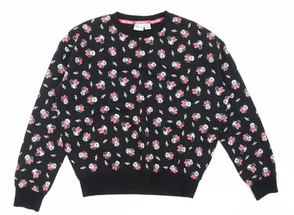 Primark Womens Black Animal Print  Pullover Sweatshirt Size 6