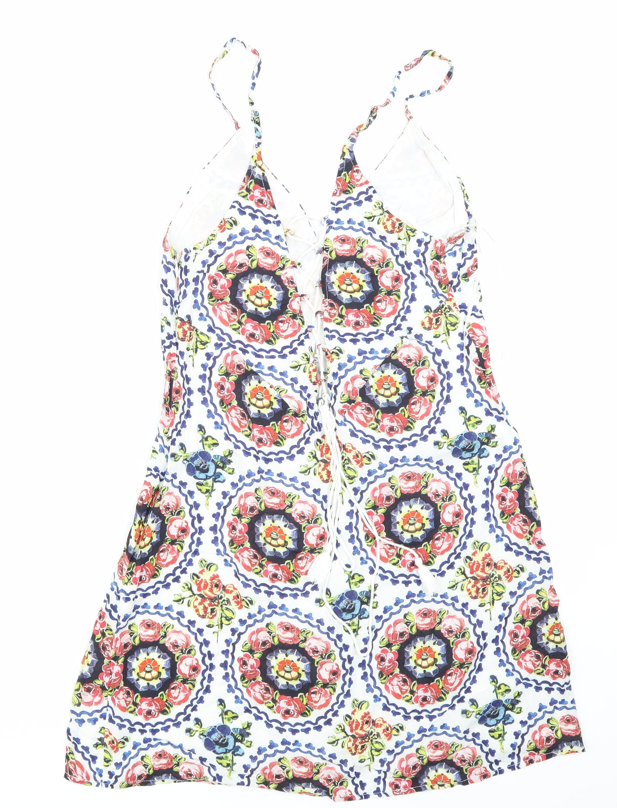 the jetset Womens White Argyle/Diamond  Shirt Dress  Size S