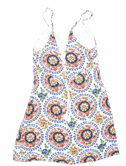 the jetset Womens White Argyle/Diamond  Shirt Dress  Size S