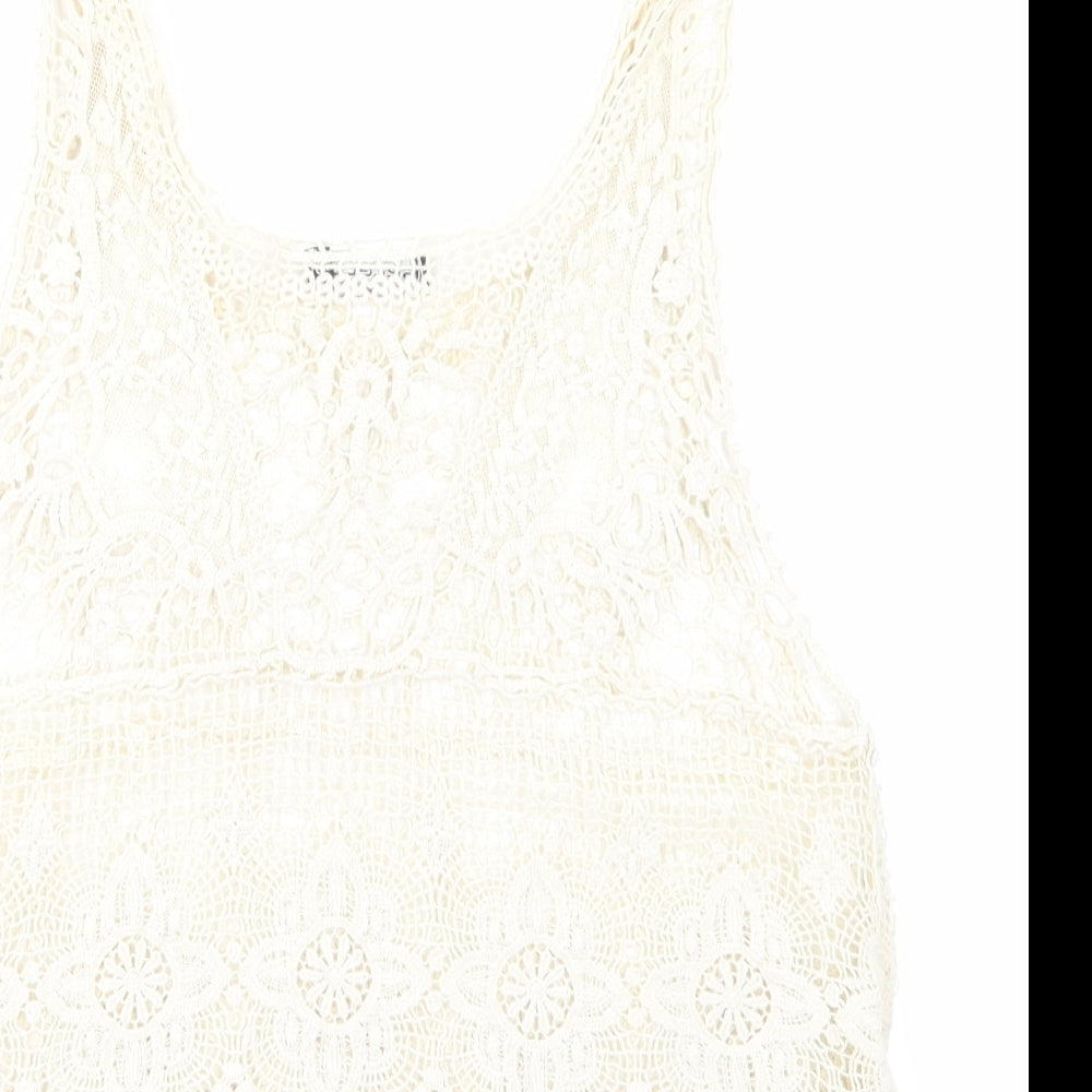 Womens UK Size S Select Beige Basic T-Shirt