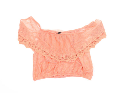Womens UK Size 14 New Look Orange Basic Blouse