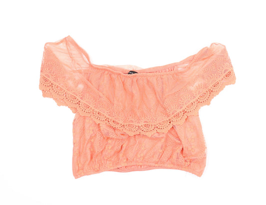 Womens UK Size 14 New Look Orange Basic Blouse