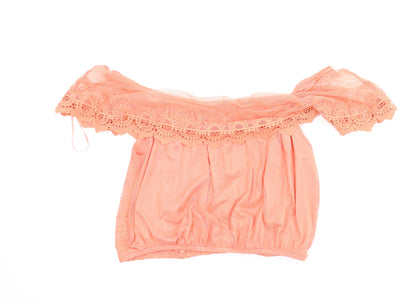 Womens UK Size 14 New Look Orange Basic Blouse