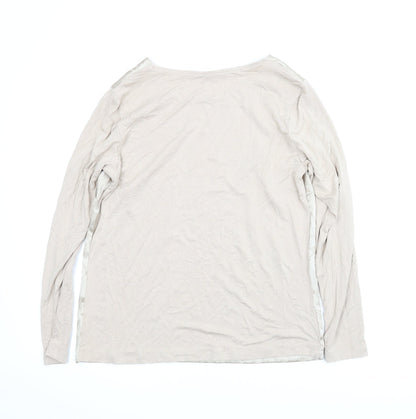 Womens UK Size 10 Classic Beige Basic Blouse