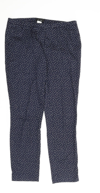 R Edition Womens Blue Polka Dot  Chino Trousers Size 10 L27 in