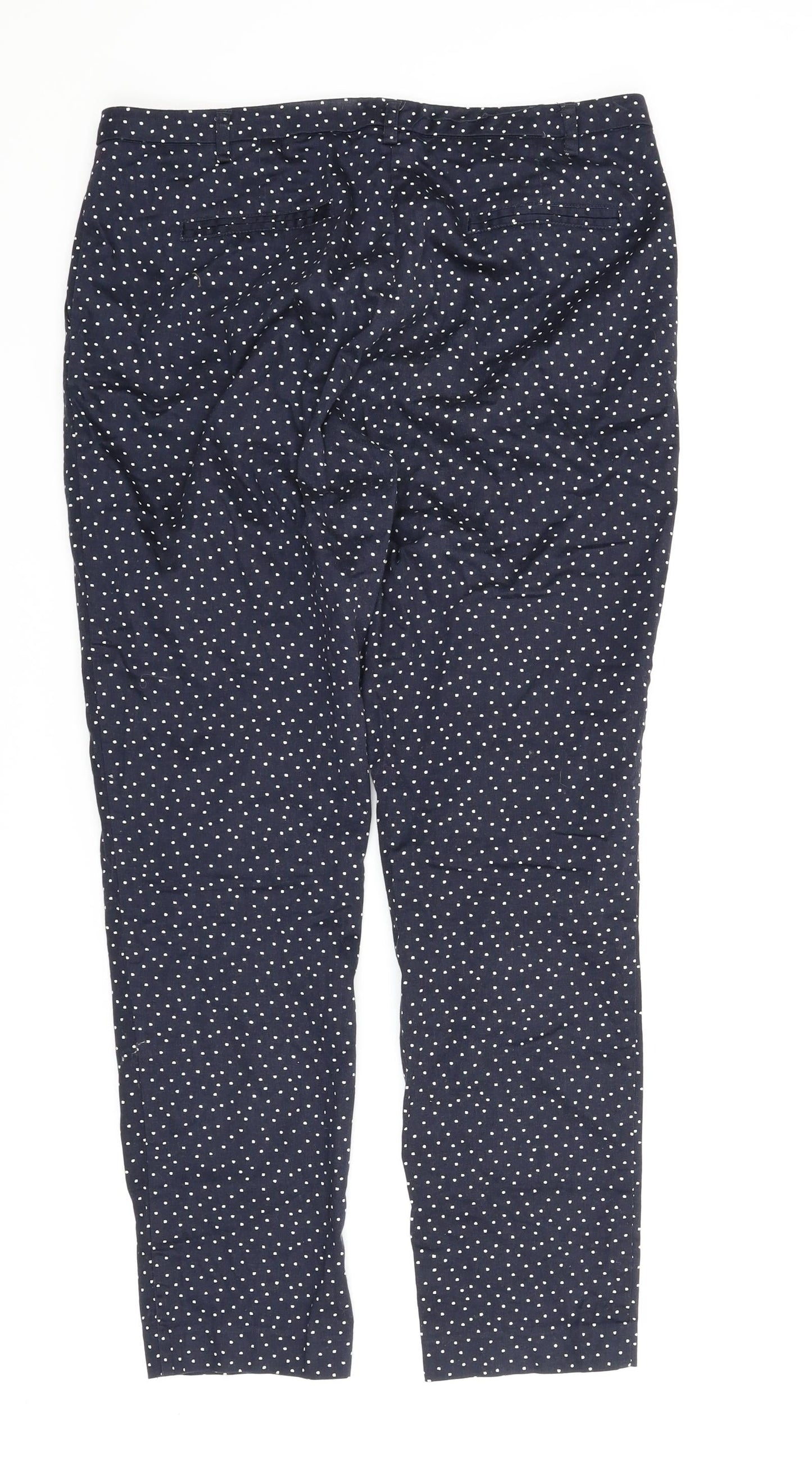 R Edition Womens Blue Polka Dot  Chino Trousers Size 10 L27 in