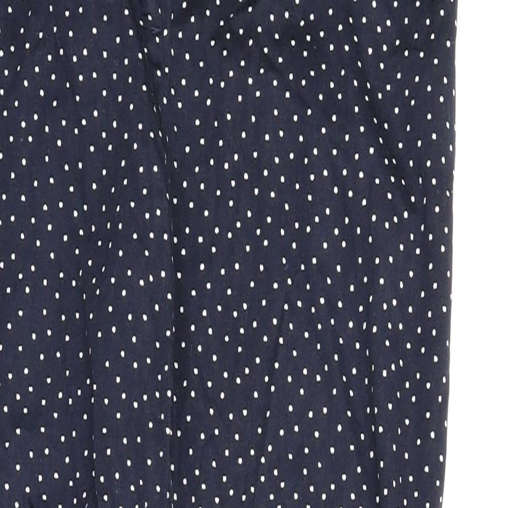R Edition Womens Blue Polka Dot  Chino Trousers Size 10 L27 in