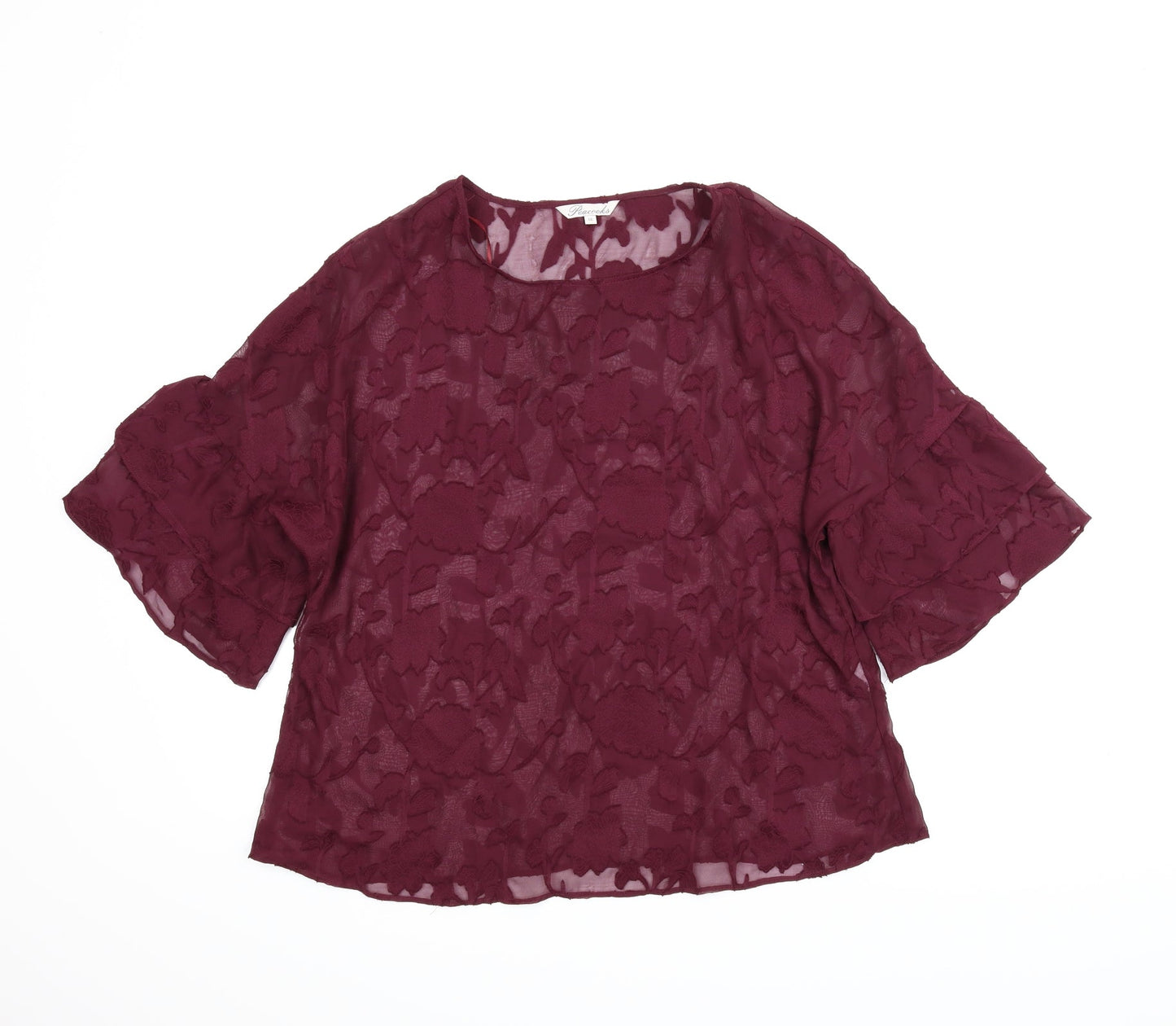 Womens UK Size 16 Peacocks Purple Basic Blouse