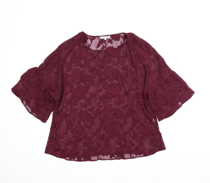 Womens UK Size 16 Peacocks Purple Basic Blouse