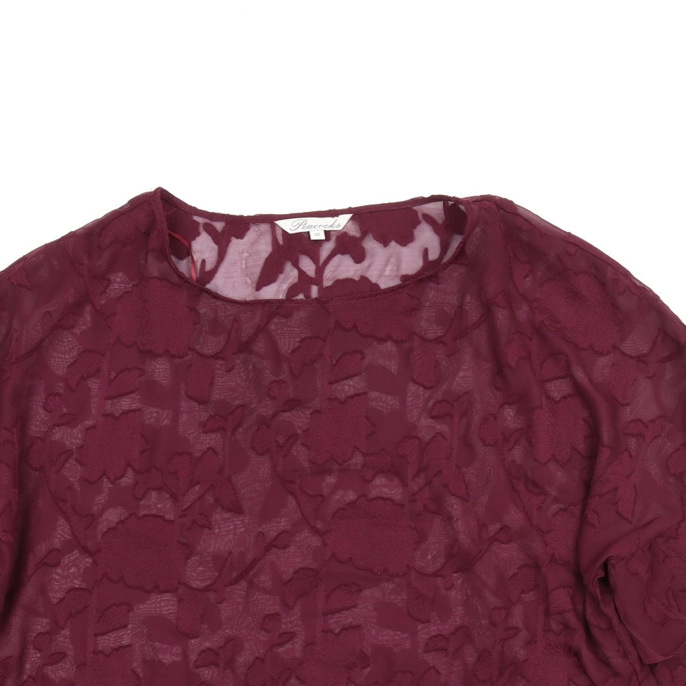 Womens UK Size 16 Peacocks Purple Basic Blouse