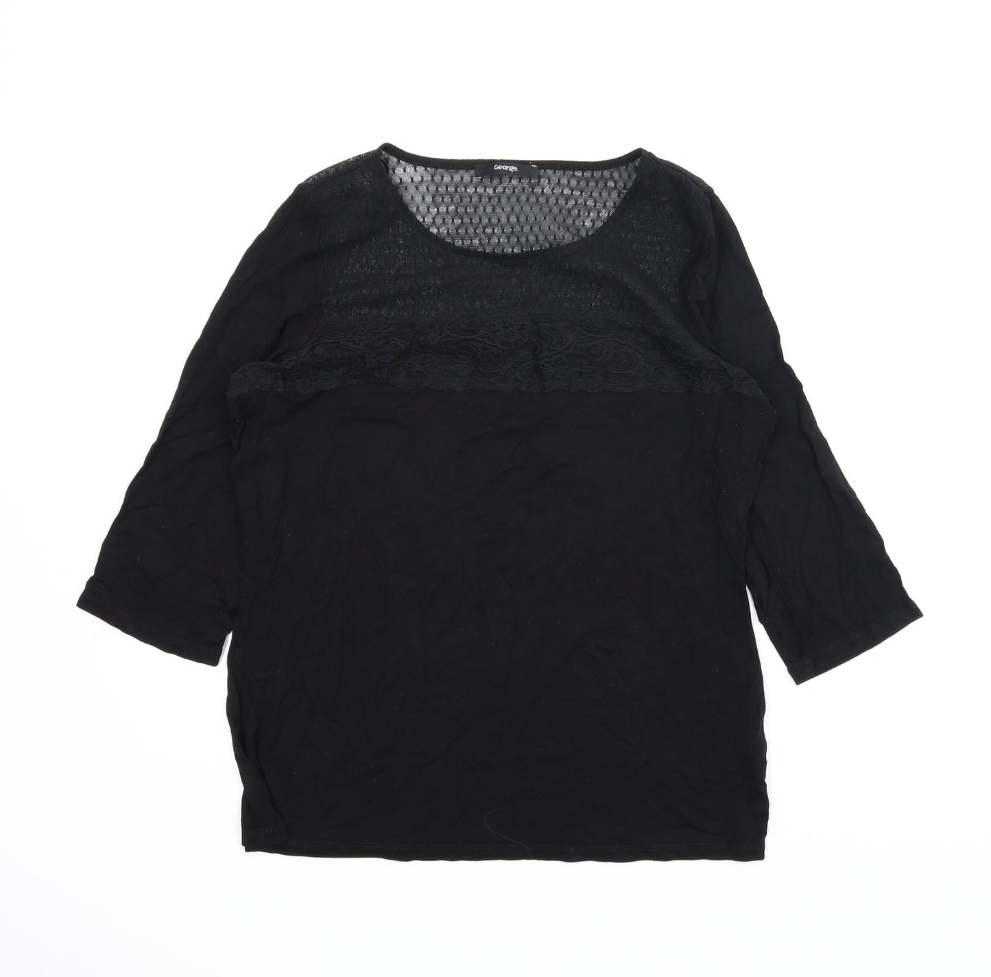 George Womens Black   Basic Blouse Size 14