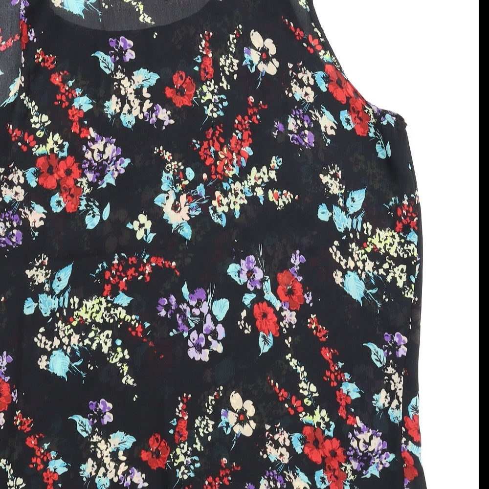 Womens UK Size 14 Femme Black Basic Blouse