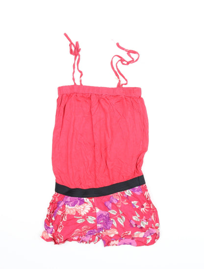 H&M Girls Pink Floral  Romper One-Piece Size 9-10 Years
