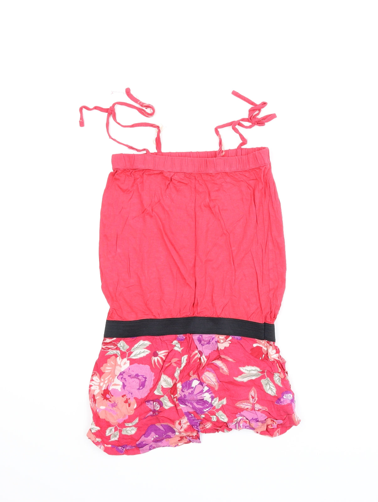 H&M Girls Pink Floral  Romper One-Piece Size 9-10 Years