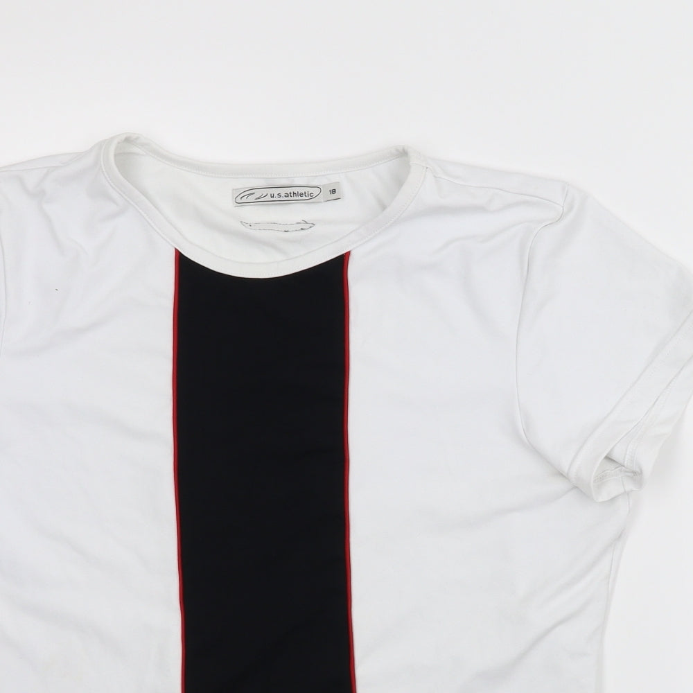 US Athletic Mens White    T-Shirt Size 16