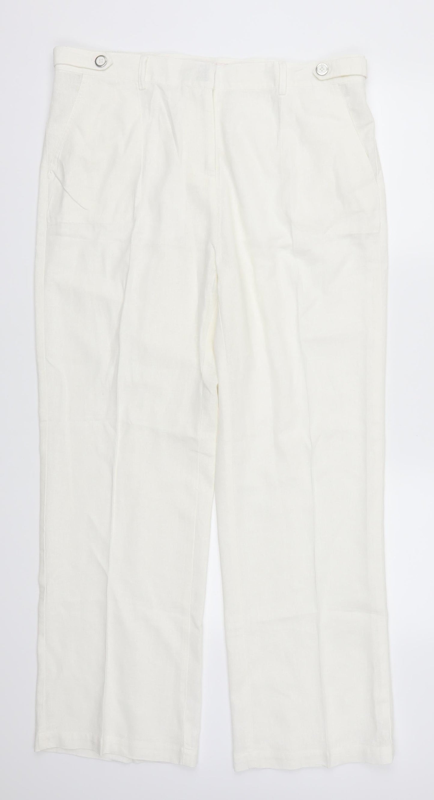 Womens UK Size 16 Anna Rose Regular Fit  White Trousers