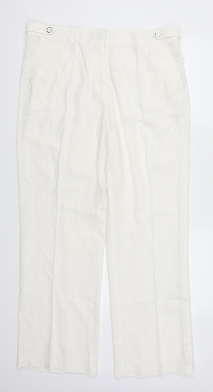 Womens UK Size 16 Anna Rose Regular Fit  White Trousers