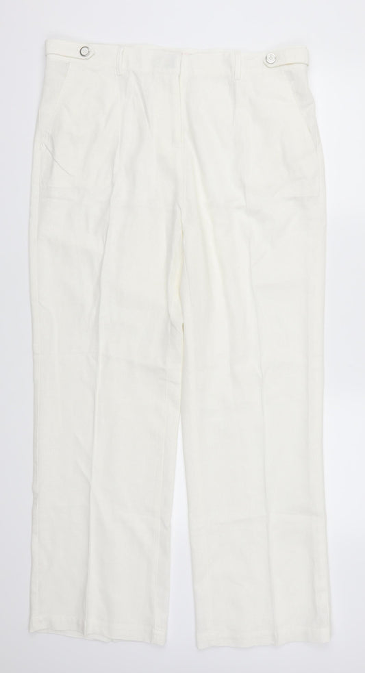 Womens UK Size 16 Anna Rose Regular Fit  White Trousers