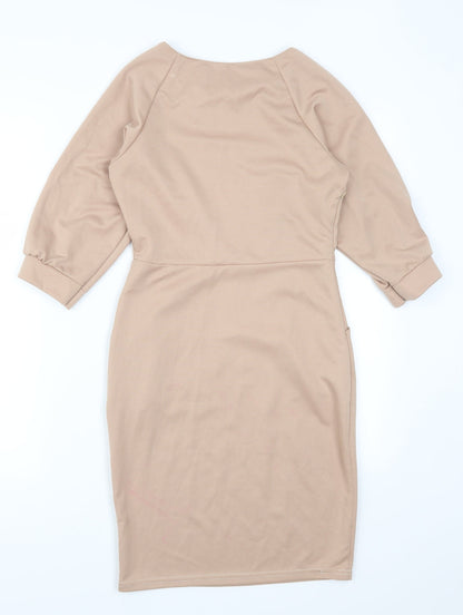 XuiyaFashion Womens Beige   Pencil Dress  Size S