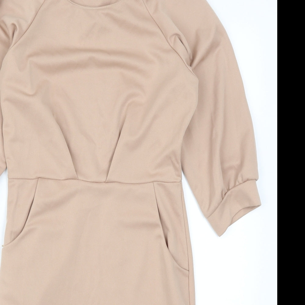 XuiyaFashion Womens Beige   Pencil Dress  Size S