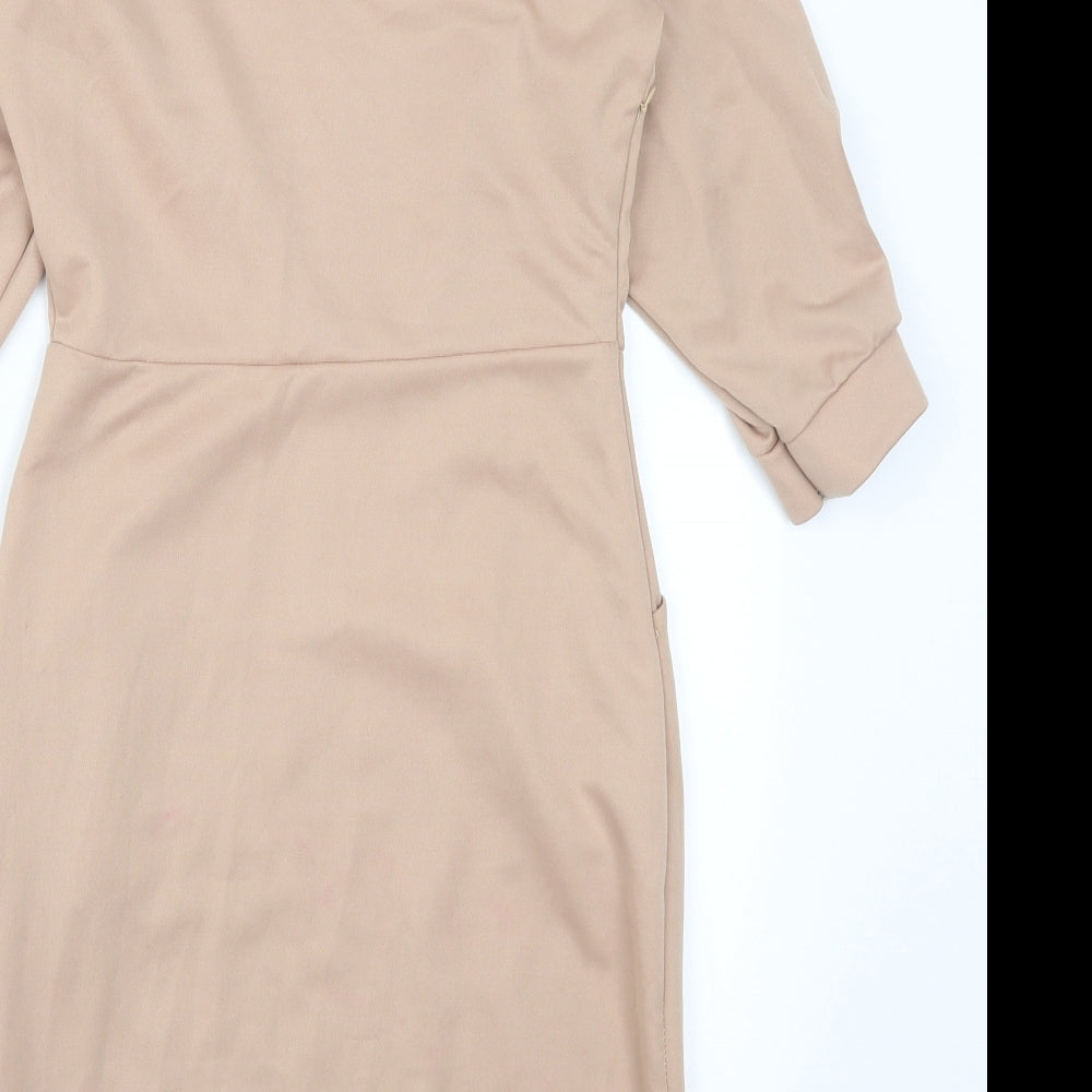 XuiyaFashion Womens Beige   Pencil Dress  Size S