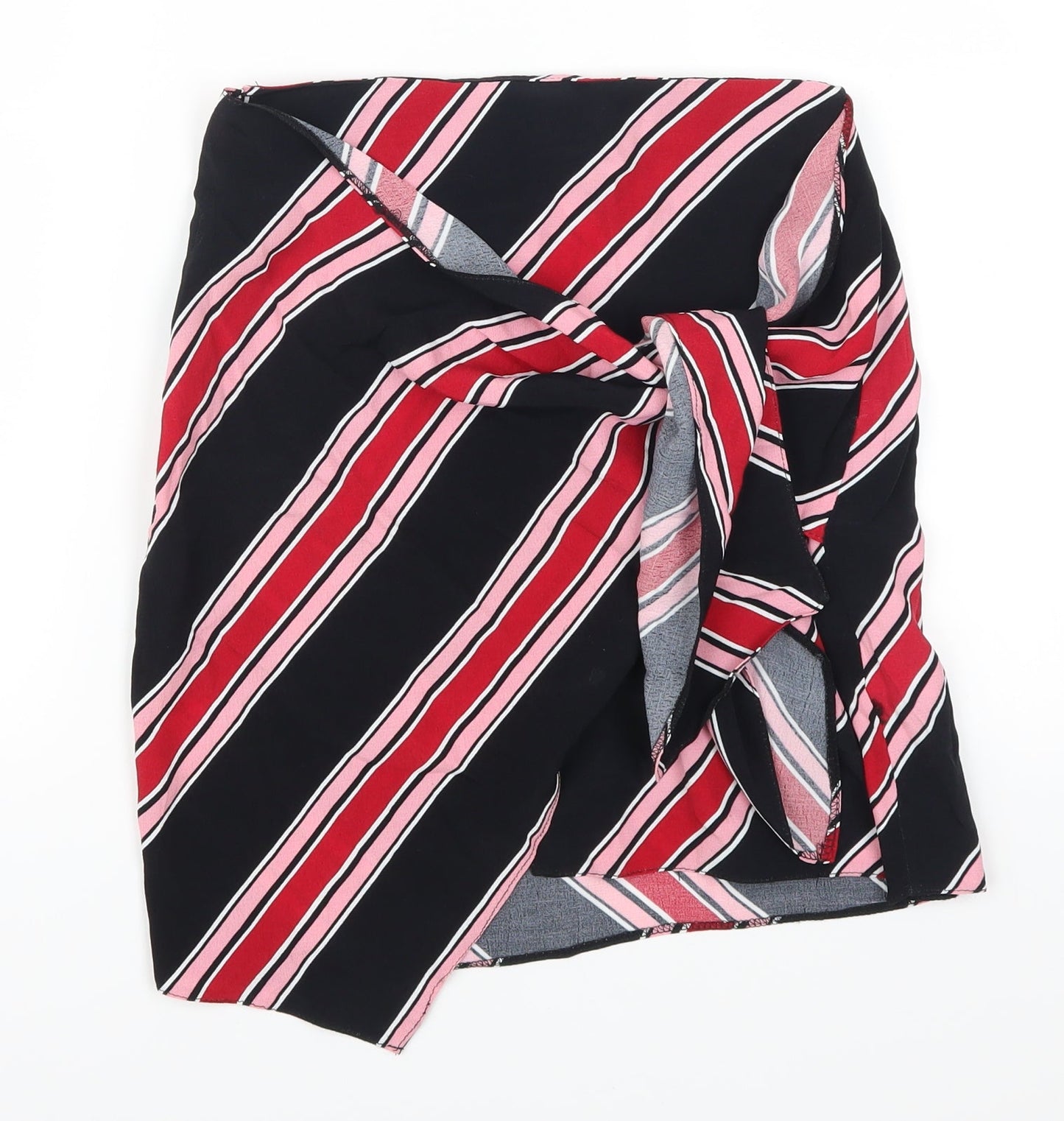 New Look Womens Red Striped  Straight & Pencil Skirt Size 6  - Pink