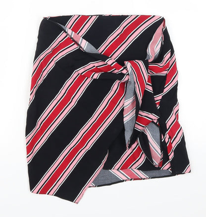 New Look Womens Red Striped  Straight & Pencil Skirt Size 6  - Pink