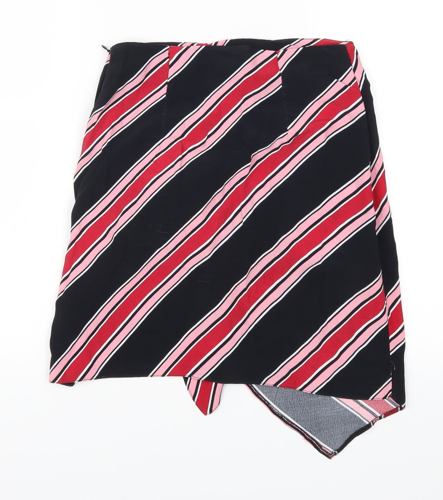 New Look Womens Red Striped  Straight & Pencil Skirt Size 6  - Pink