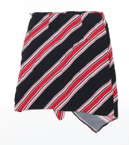 New Look Womens Red Striped  Straight & Pencil Skirt Size 6  - Pink