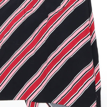 New Look Womens Red Striped  Straight & Pencil Skirt Size 6  - Pink