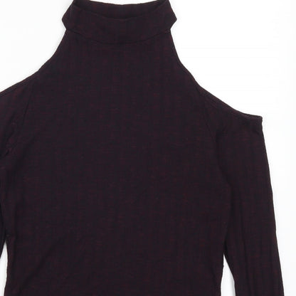 Womens UK Size 8 New Look Purple Cropped T-Shirt