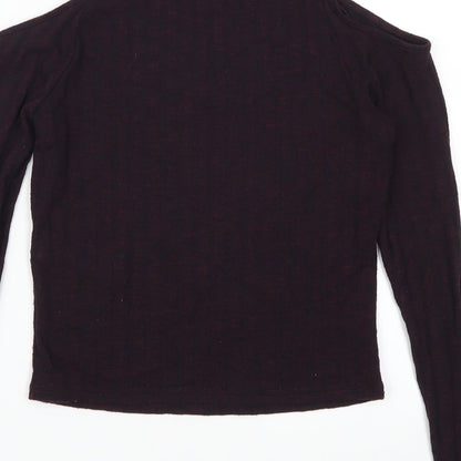 Womens UK Size 8 New Look Purple Cropped T-Shirt