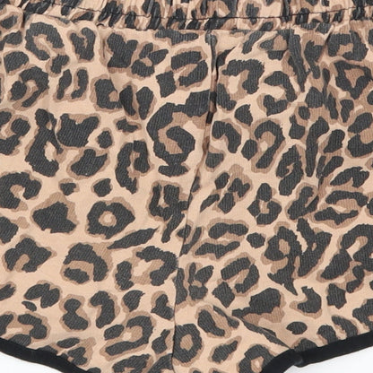 Select Womens Brown Animal Print  Sweat Shorts Size 8