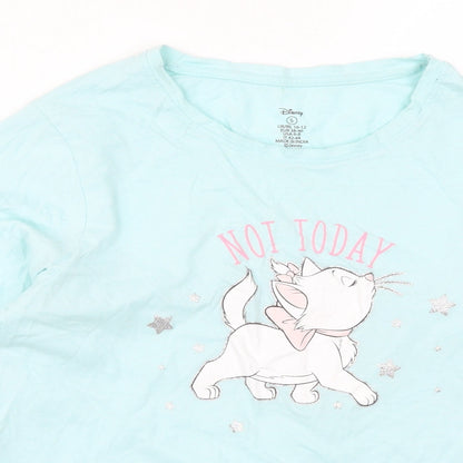 Primark Womens Blue Solid  Top Pyjama Top Size 10  - Not Today Cat