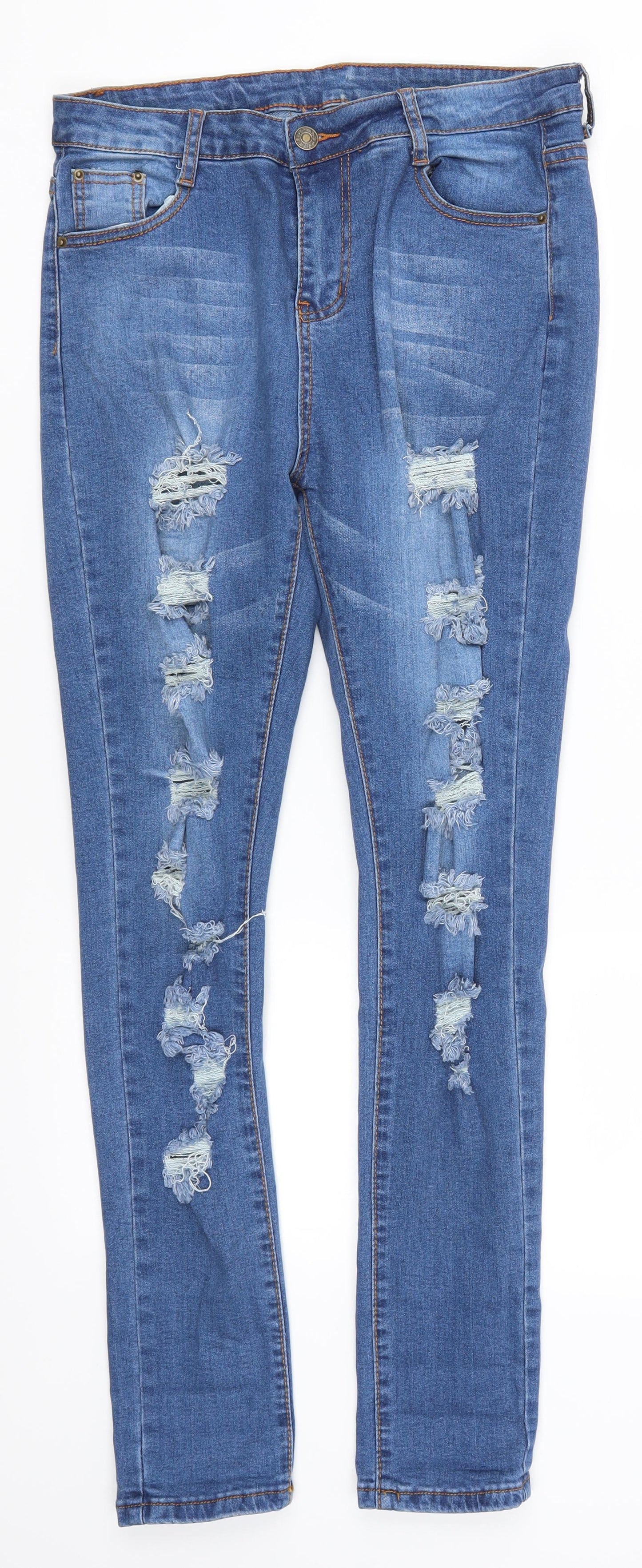 Womens UK Size 32 in Preworn Regular Fit Skinny Blue Jeans