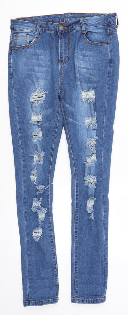 Womens UK Size 32 in Preworn Regular Fit Skinny Blue Jeans