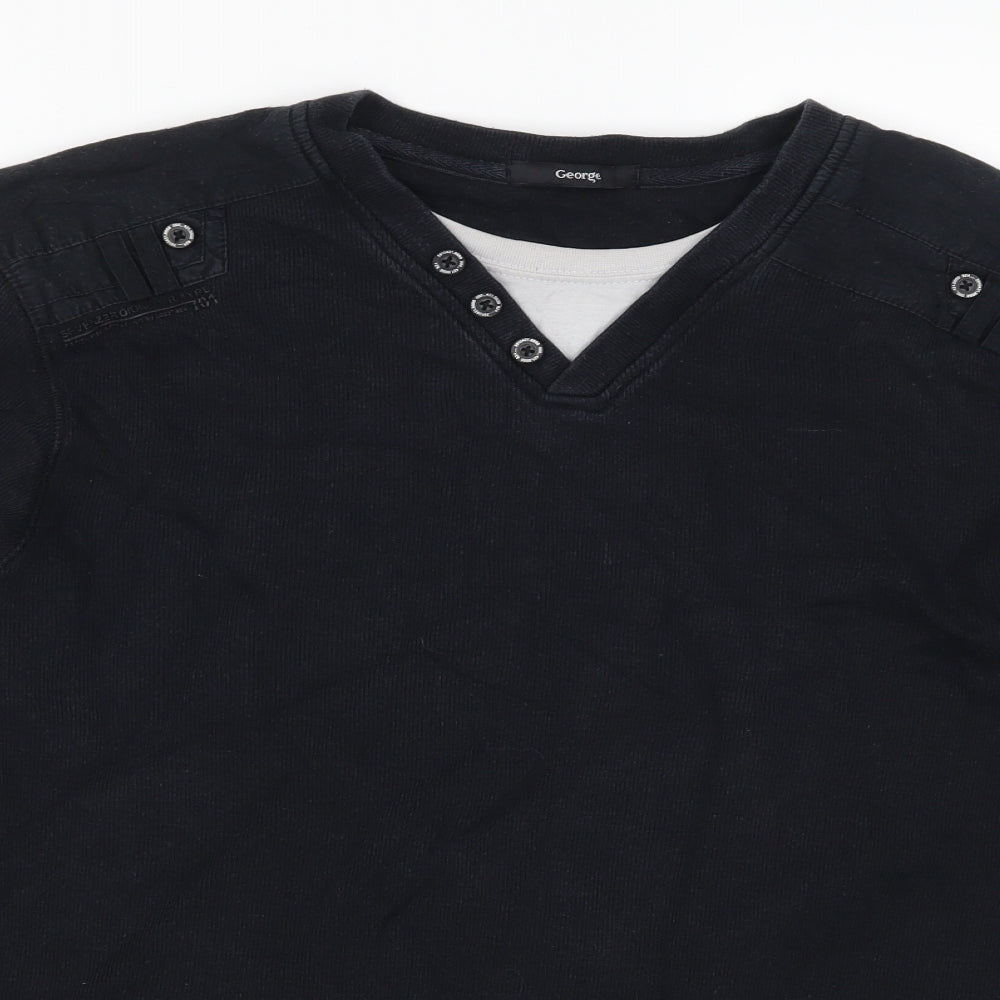 George Mens Black   Pullover Jumper Size L
