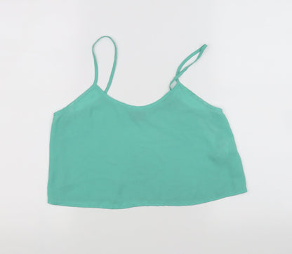 Womens UK Size 8 Topshop Green Basic Tank