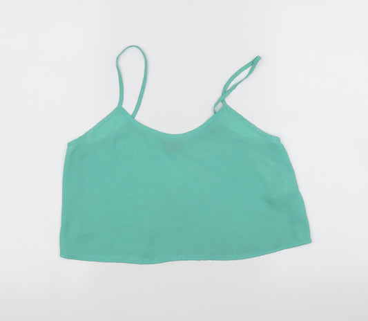 Womens UK Size 8 Topshop Green Basic Tank