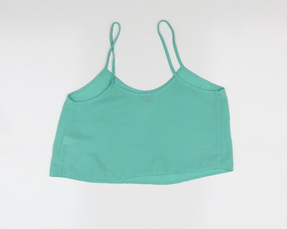 Womens UK Size 8 Topshop Green Basic Tank