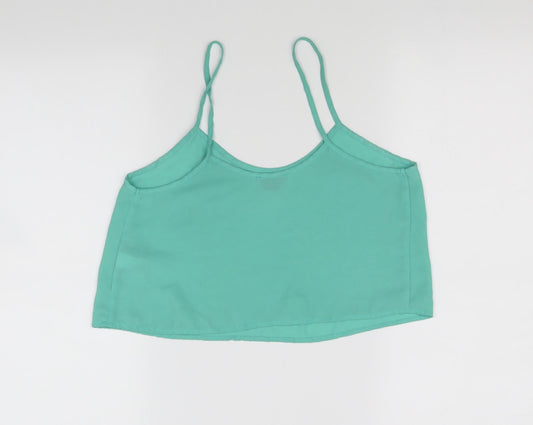Womens UK Size 8 Topshop Green Basic Tank