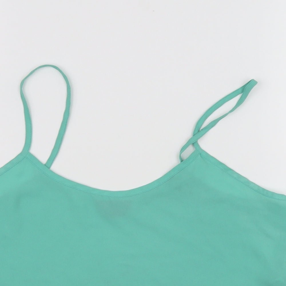 Womens UK Size 8 Topshop Green Basic Tank