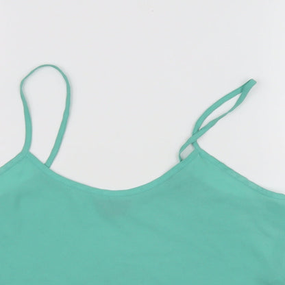 Womens UK Size 8 Topshop Green Basic Tank