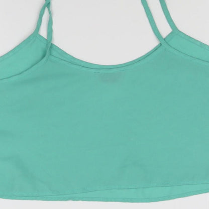 Womens UK Size 8 Topshop Green Basic Tank